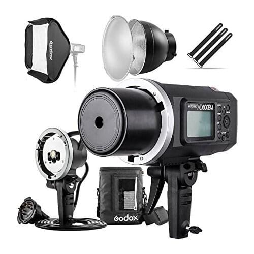 Godox AD600BM 600Ws GN87 HSS Flash Strobe Monolight with 8700mAh Battery, 600W Portable Lamp Flash Head, 23"X23" Flash Softbox