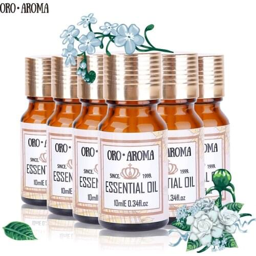 Famous brand oroaroma Jasmine Grapefruit Helichrysum Castor Hemp Seed Evening Primrose Essential Oils Pack For Spa Bath 10ml*6