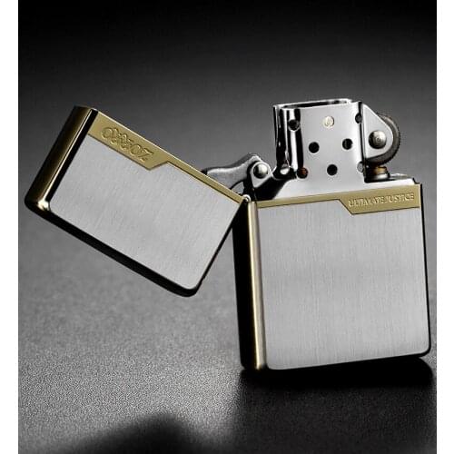 Zorro Windproof Color Block Retro Pure Copper Personality Gift Boyfriend Kerosene Lighter