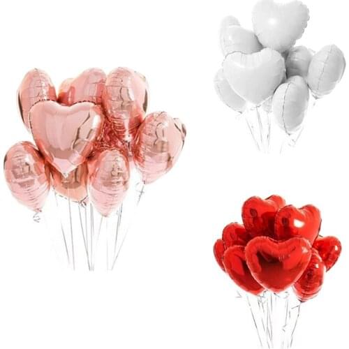 10pcs Multi Rose Gold Heart Foil Balloons Helium Balloon Birthday Party Decorations Kids Adult Wedding Valentines Day Balloons