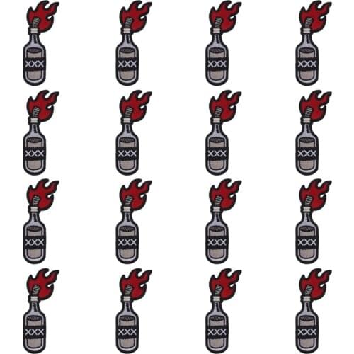 Prajna 10PCS Wine Bottle Patch Iron On Patches On Clothes Embroideried Patches For Clothing Thermoadhesive Patches DIY Stickers