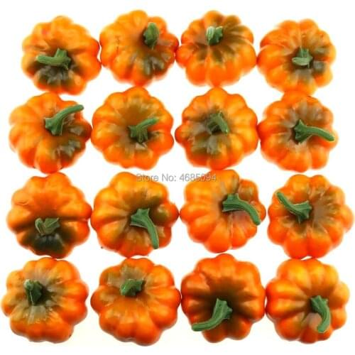 Gresorth 16 PCS Artificial MINI Pumpkins Fake Flat Pumpkin Home Kitchen Party Decoration