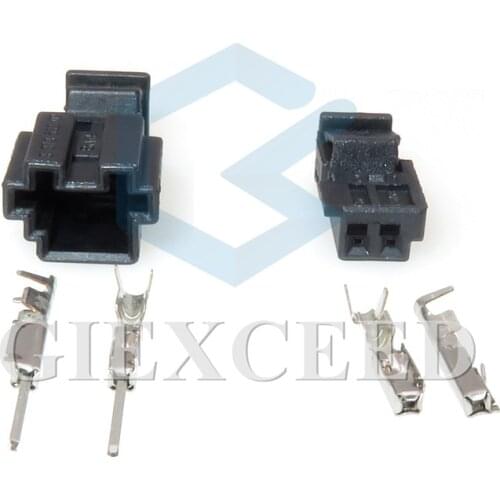 2 Sets 2 Pin Automotive Door Light Socket Car Audio Tweeter Plug Black Connector 9-968554-1 3-1452577-1 For BMW