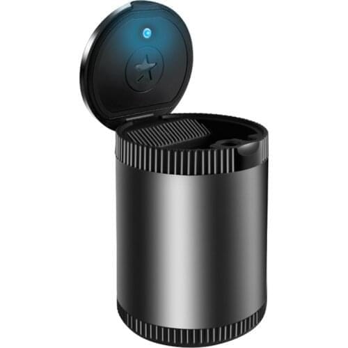 Car Ashtray Portable Ashtray Detachable Smokeless Ash Tray with Lid LED Light, Windproof for Outdoor, Home Use,Car