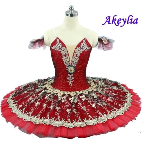 Black Red Tutu Professional Don Quixote Variation Ballet Tutu Pancake Swan Lake Variation Ballet Costume Ballerina Ballet Dress