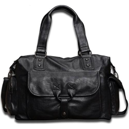Big Packing Mens Travel Bag Casual Tote High Quality Genuine Leather Handbag Cow Leather Shoulder Bags Black Male Crossbody Bag