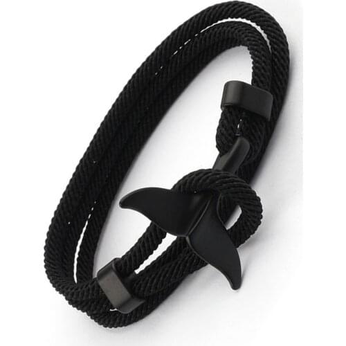 Handmade Whale Tail Viking-Rope String Bracelet Beach Surfing Paracord Wristband Fashion Jewelry Unisex