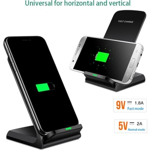 Quick Wireless Charger for iPhone X Xs Max Qi Wireless Charger Fast Wireless Charging Stand for Samsung Note 9 Receiver Adapter
