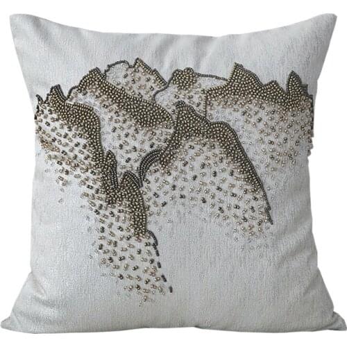Handmade Beaded Cushion Cover Luxury Scenic Pillowcase Home Decorative Living Room Sofa Pillow Cover 45x45cm