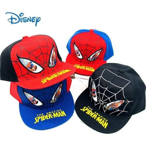 Disney Marvel Superhero Spider-Man Children Hat Adjustable Flat Brim Hip Hop Hat Kids Boys Girls Baseball Hat Sun Hat Casual Hat