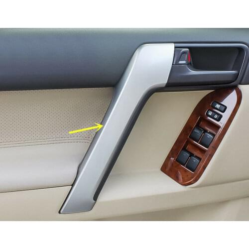 For Toyota Prado Fj150 2010- 2019 Matt Front Door Armrest Stripe Cover Trim 4pcs Car modification Auto parts