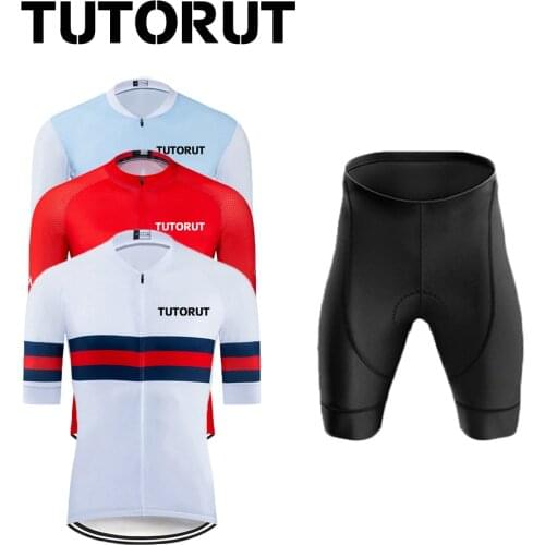 Cycling Jersey Set For Men Short Sleeve Shirts Summer Racing Sportswear Mountain Bicycle Clothes Wicking Breathable With Pockets
