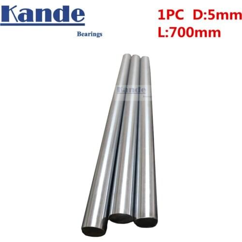 Kande Bearings 1pc d: 5mm 3D printer rod shaft linear shaft chrome plated rod shaft CNC parts 650 700 800mm