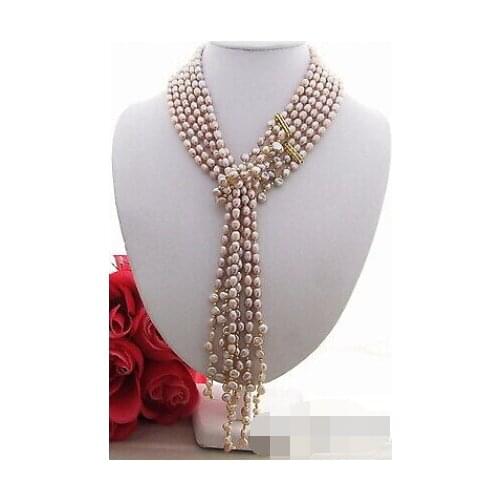 Beautiful Excellent 50" Purple Pearl&keshi Pearl Necklace shipping free