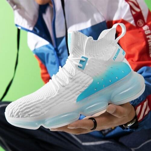 Trending Men Sock Shoes Fashion New Casual Breathable High Top Sneakers For Mens Designer Trainers 2021 Lightweight Basket Homme