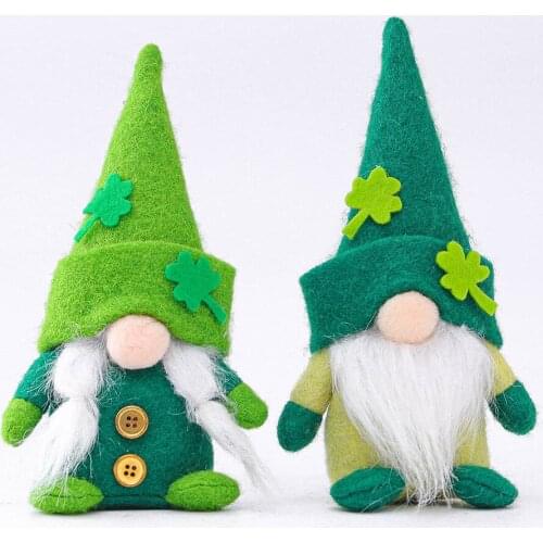 St. Patricks Day Gnome Plush Doll Faceless Green Clover Gnomes Doll Irish Day Party Decor Saint Patricks Day Gifts For Kids