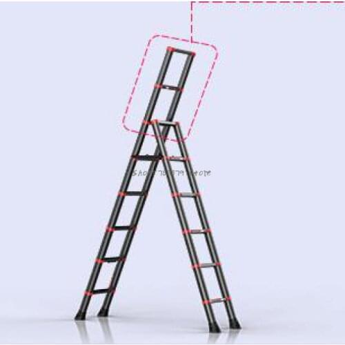 Household Ladder Folding Herringbone Ladder Indoor Multi-function Five Step Ladder Thickened Aluminum Alloy Telescopic Ladder Sm