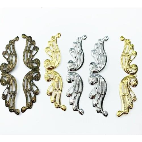 10Pcs 3 Colors Metal Connectors Crafts Flower Filigree Wraps Embellishments For Diy Scrapbooking Home Decor Accessories