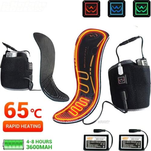 Motorcycle Shoes Heated Insoles Winter Thermal Battery Powered Moto Electric Heating Insoles Rechargeable Unisex Motorbike Boots