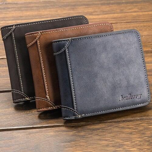 Men Wallet Leather Business Foldable Wallet Luxury Billfold Slim Hipster Cowhide Credit Card/id Holders Inserts Coin Purses