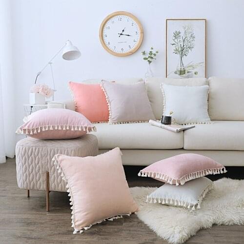 Nordic ins romantic Su Suede lace pillow cushion sofa pillow cover wholesale solid color throw pillow covers