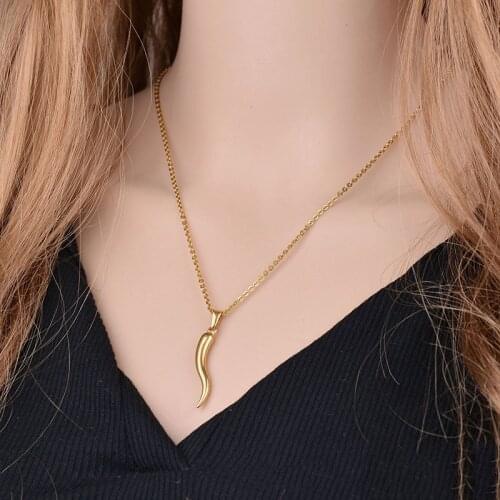 New Necklace 2020 Simple Chili Shape Necklaces for Women Long Sweater Chains Necklace Jewelry Wholesale Collares Kpop