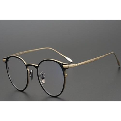 Ultralight Pure Titanium Myopia Eyeglasses Frame Vintage Women Oval Optical Eyewear Prescription Hyperopia Glasses for Men