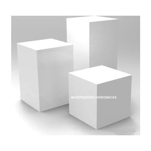 Wholesale Customized Different Size White square mental Plinth Wedding Display Stand For Wedding And Events