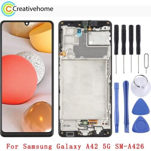 Original LCD Screen and Digitizer Full Assembly with Frame for Samsung Galaxy A42 5G SM-A426