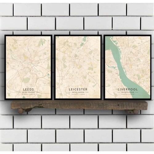 Leeds Leicester Liverpool Luton Manchester Mansfield Middlesbrough Milton Keynes Northampton United Kingdom Poster