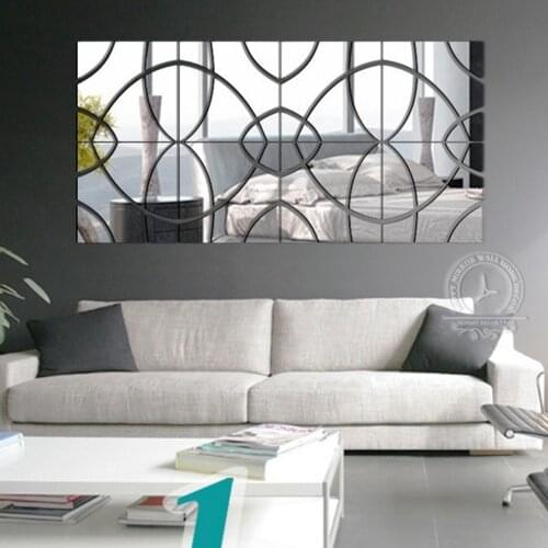 European popular 3 d DIY acrylic mirror wall post modern home sitting room bedroom adornment wall mirror on the wall