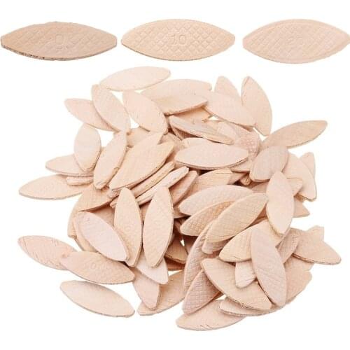 FINDAMAZE 100pcs Assorted Wood Biscuits for Tenon Machine Woodworking Biscuit Jointer 0#/10#/20