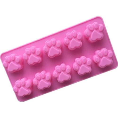 Silicone Soap Molds Dog Pet Animal Paw Print DIY Mold for Bundt Cake Cupcake Muffin Coffee Pudding Candle Making Supplies Tool