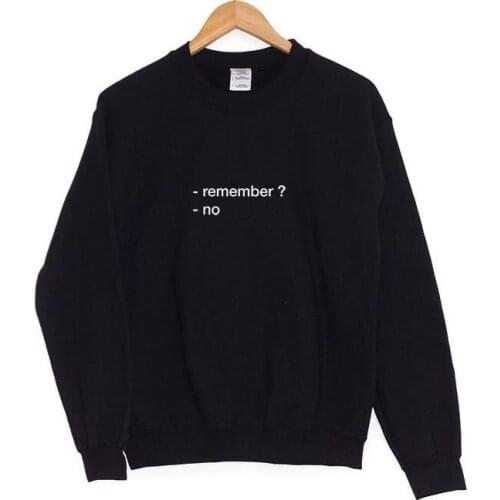 Skuggnas Remember ? No Print Women Sweatshirt Jumper Casual Hoodies For Lady Hipster Street Autumn Tumblr Harajuku Tops