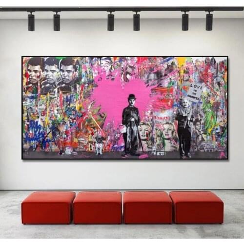 Modern Graffiti Street Art Love Is The Answer Canvas Paintings on The Wall Art Posters and Print Pop Art Pictures Home Cuadros