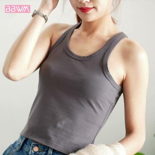 Round Neck Sleeveless Cotton Vintage Street Womens Vest Sports Yoga T-Shirt Short Belly Button Chic Female Tops