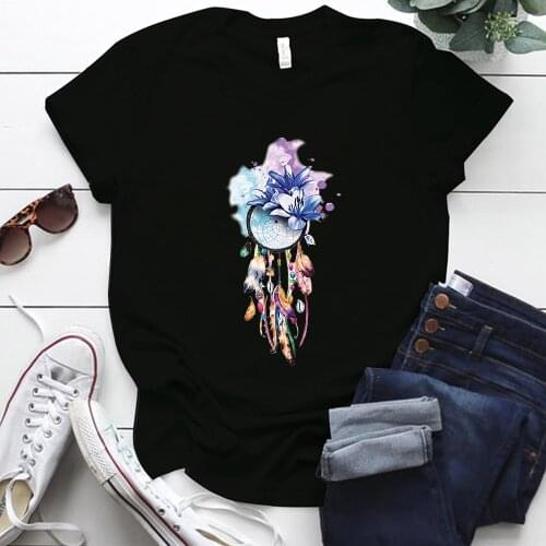 Seeyoushy Vintage Flowers Print Women T-shirts Women Short Sleeve Summer Unisex Tee Tops Round Neck Graphic T Shirts Femme