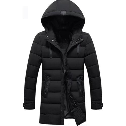 Winter Mens Padding Jacket Normal Padding with Hooded Middle Long Casual Slim Clothing 3 Color Windbreaker Coat
