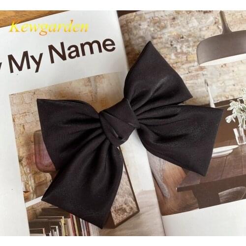 Kewgarden Big bow hair clip on childrens satin hair clip on girls' spring hair accessories for baby girls 3pcs