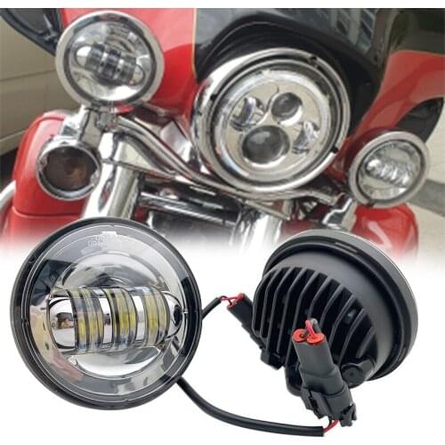 1 Pair 4.5 inch LED Auxiliary Spot Fog Passing Light Lamp Headlights without Halo Ring For Harley/Davison/Electra/Glide/Touring