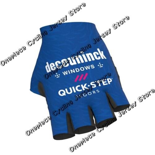 2021 Quick Step Blue Cycling Gloves Men Bicycle Gel Half Finger Bike Glove Maillot MTB Guante Ciclismo Gant Cyclisme