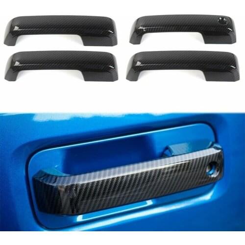 ABS Carbon Look Outside Polished 4 Door Handle Cover for Ford F-150 2015-2019 Without Smart Keyhole Car Accessories