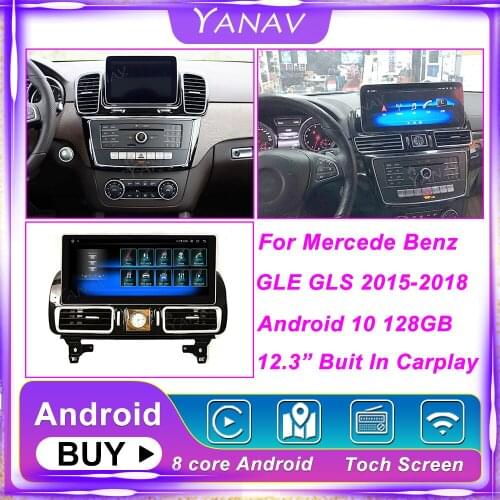 128GB 12.3 Inch Car GPS Navigation For Mercede Benz GLE GLS 2015-2018 Android 10 radio Auto Stereo Receiver Multimedia Head Unit