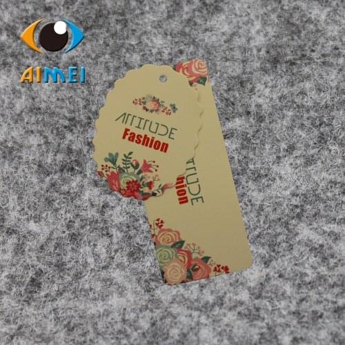 Free Design 500Pcs/Lot Customized T-shirt Paper Price Hang Tags for Clothing Brand Name Swing Tag for Garment Labels