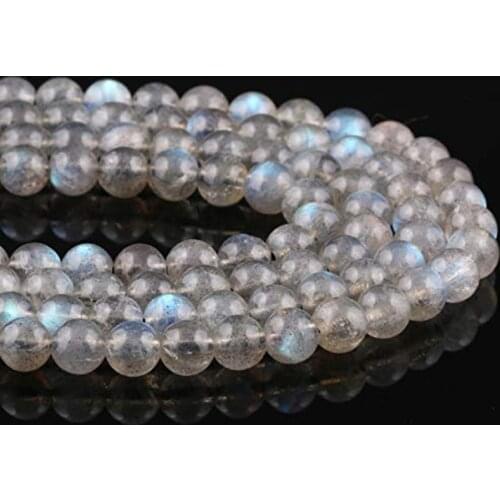 AA Natural Stone Labradorite Beads Round Loose 15" Strand 4 6 8 10 12MM Beads for Jewelry Making DIY Bracelets Necklaces
