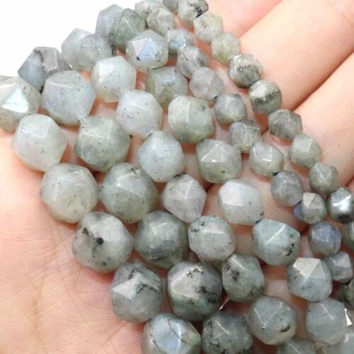 Natural Stone Faceted Grey Labradorite Loose Spacer Beads For Jewelry Making Charm DIY Bracelet Necklace Accessories 6/8/10mm