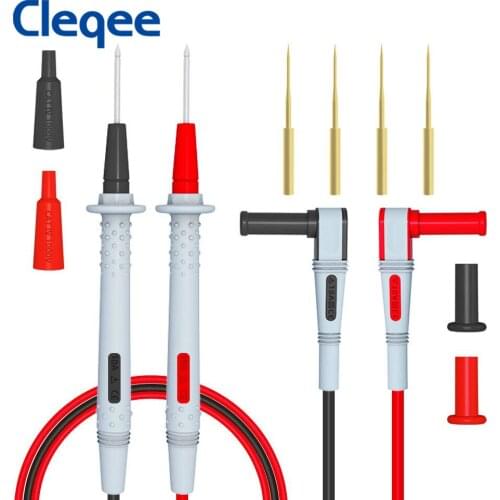 Cleqee P1505B 1000V/10A 150cm Universal Double Silicone wrap with Sharp Needle multimeter probe test lead for Digital Multimeter
