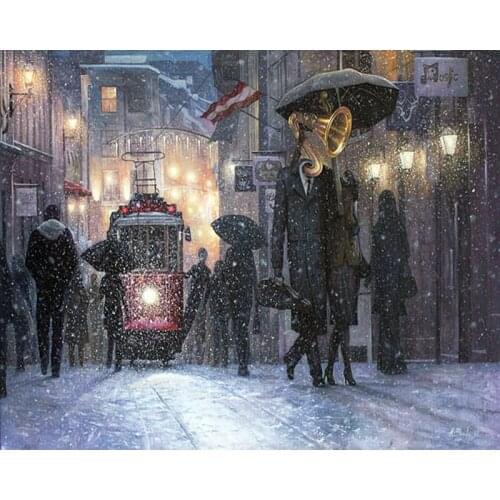 DIY Painting By Numbers Music People Kit Oil Picture By Numbers Snow Landscape Wall Art Painting on Canvas Home Decoration Gift