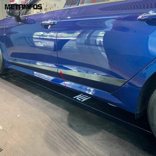 For Kia Optima K5 2021 2022 Carbon Fiber Side Door Body Skirt Strip Moulding Trim Decoration Sticker Accessories Car Styling