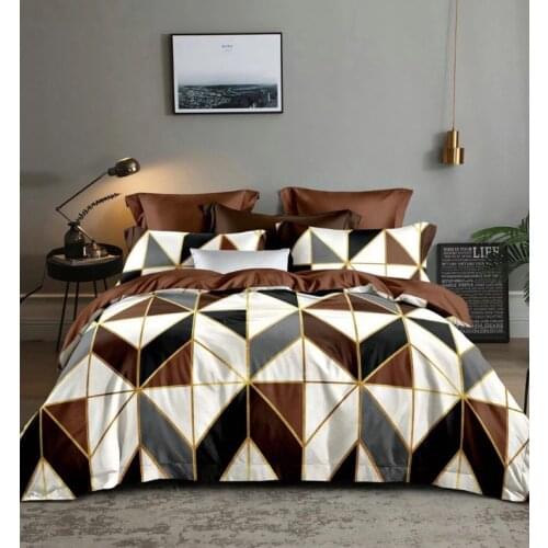 Jane Spinning King Duvet Cover Set Coffee Geometry Comforter Bedding Sets High Quality Duvet Cover